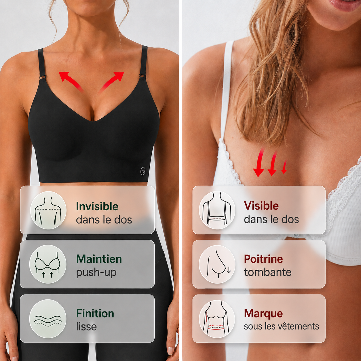 Reggiseno SCENIQO YG invisibile senza schienale effetto push-up