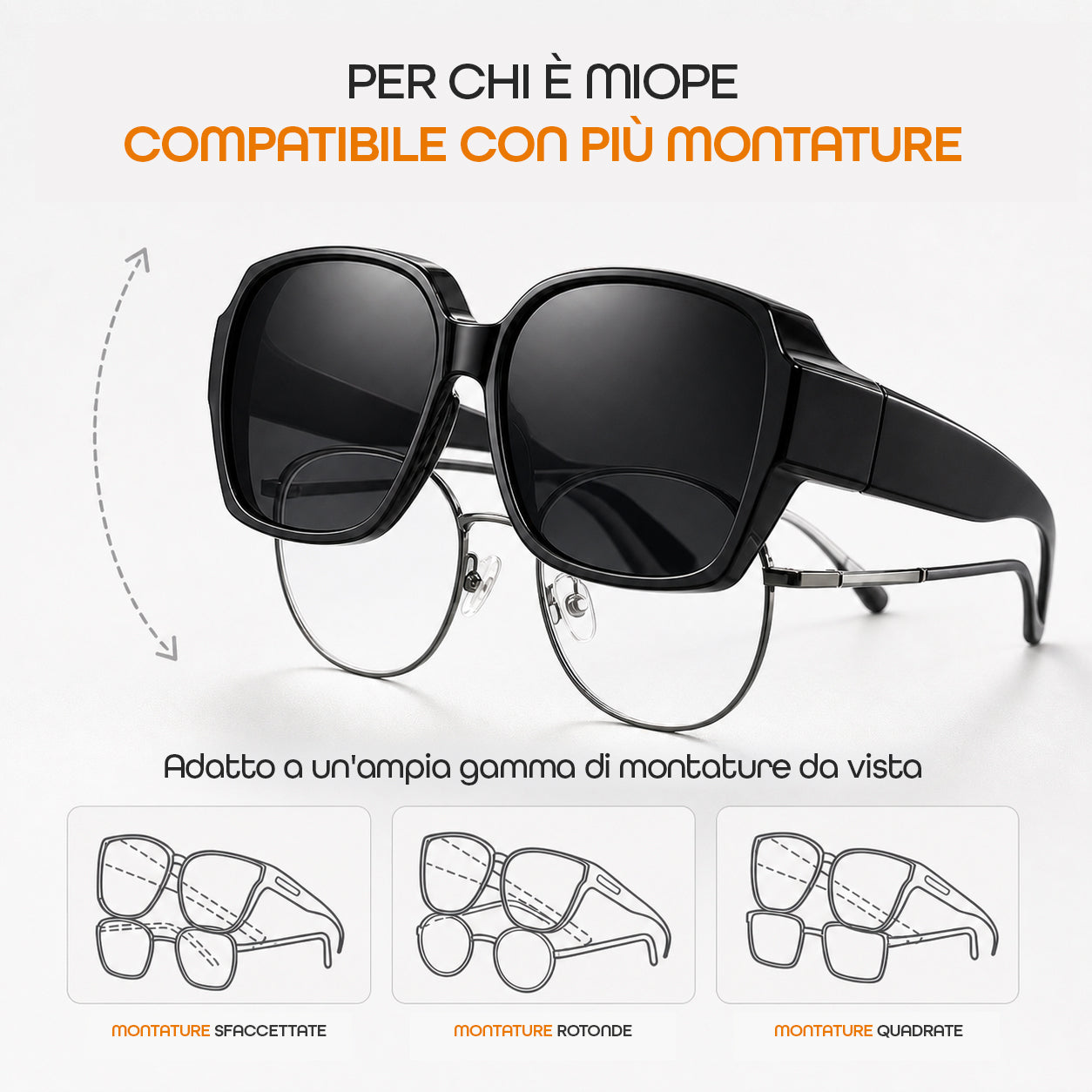 Occhiali Sceniqo compatibili con diverse forme di montatura